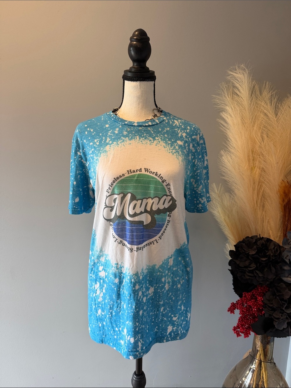 Gildan Blue and White Splash Tie-Dye Graphic Tee